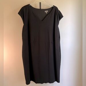 Mix by 41 Hawthorne Plus Size 3X Black V Neck Cap Sleeve Sheath Dress